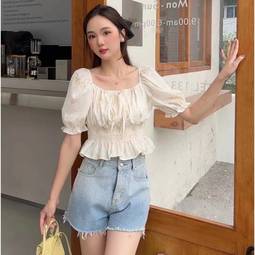 MOUSSY 9941# smacking crop top off shoulder women's fashion clothes ...