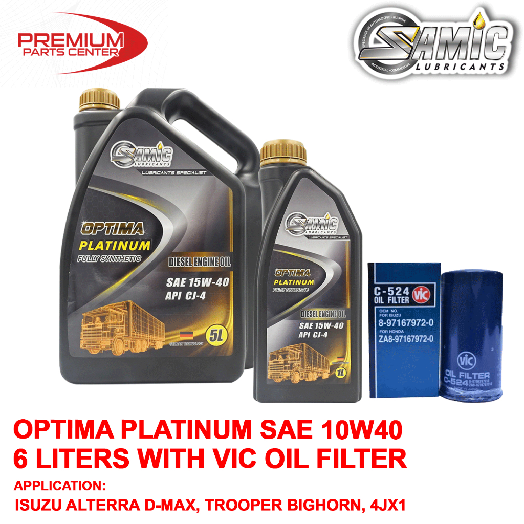 SAMIC OPTIMA PLATINUM 15-W40 6 liters ISUZU ALTERRA D-MAX ,TROOPER ...