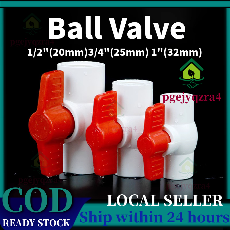 【COD】PVC White Fittings Ball Valve， Ball Valve Compact 1/2 , 3/4 , 1 ...