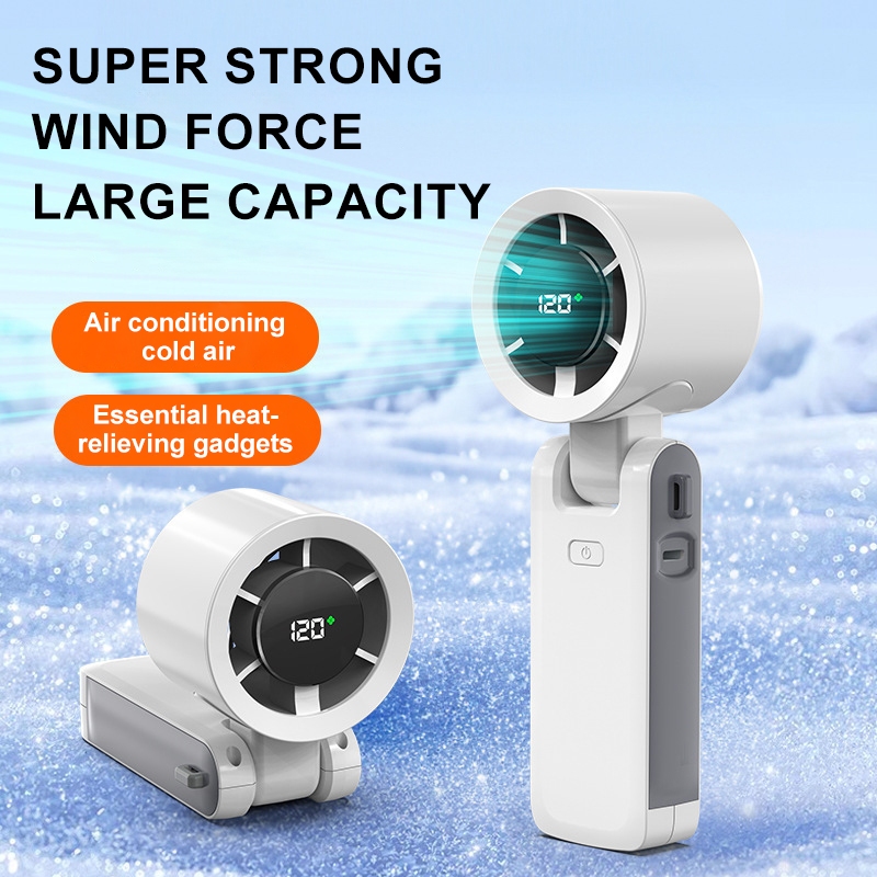 Fan Foldable 4000 mAh Turbo Jet Mini Fan Rechargeable Portable Handheld ...