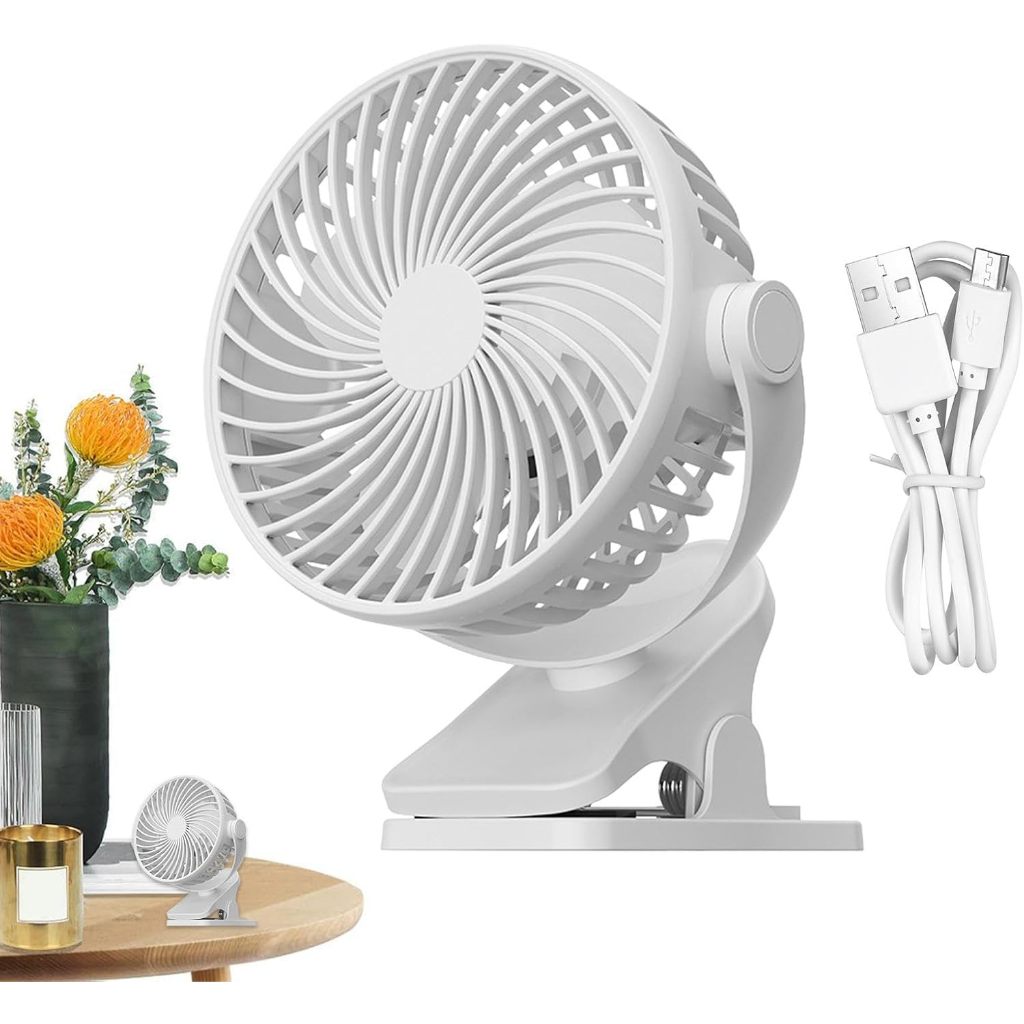 Clip Fan For Bed, Solid USB Charging Table Fan Portable Fan ...