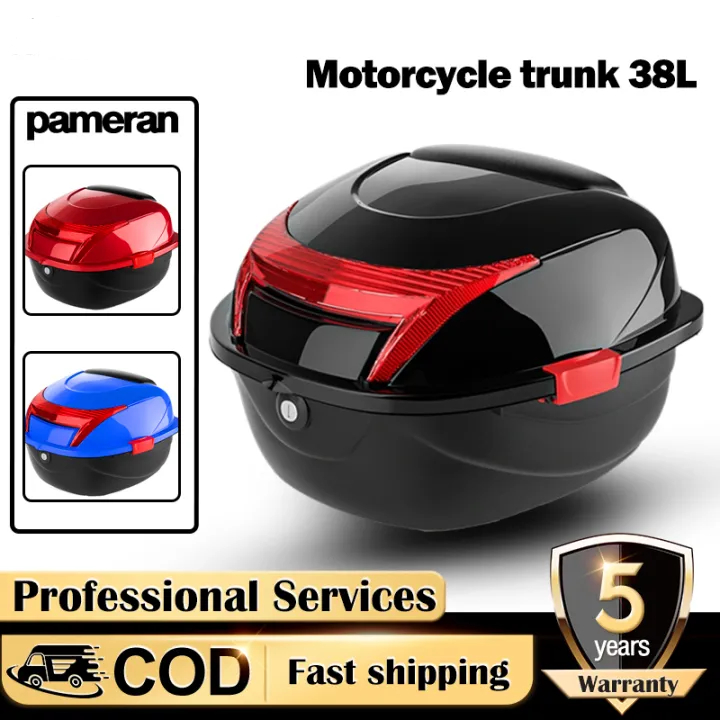 40L Motorcycle Top Box With Backrest Motorcycle Box Aluminum Alloy/ABS ...