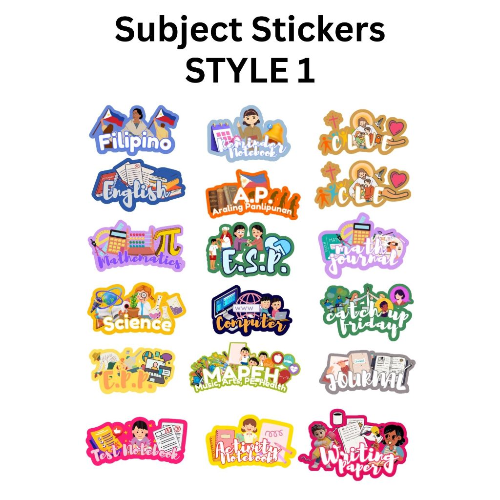 Notebook Subject Sticker! Label Sticker for All Grades | Shopee Philippines