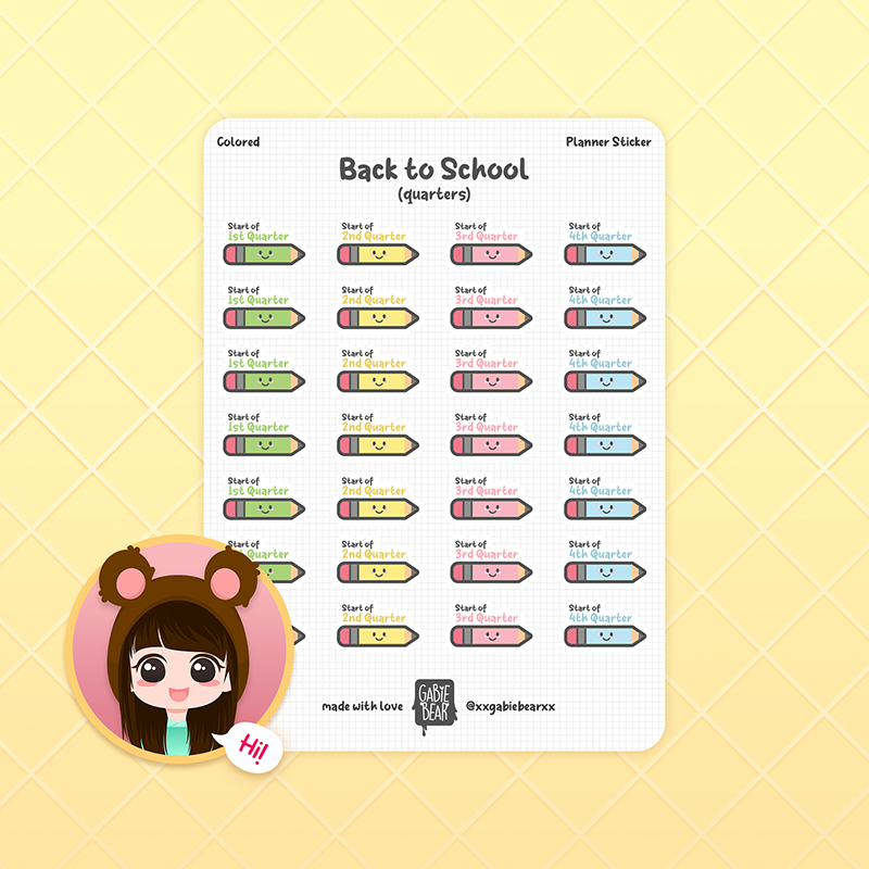 Planner Sticker - Back To School Quarters | Shopee Philippines
