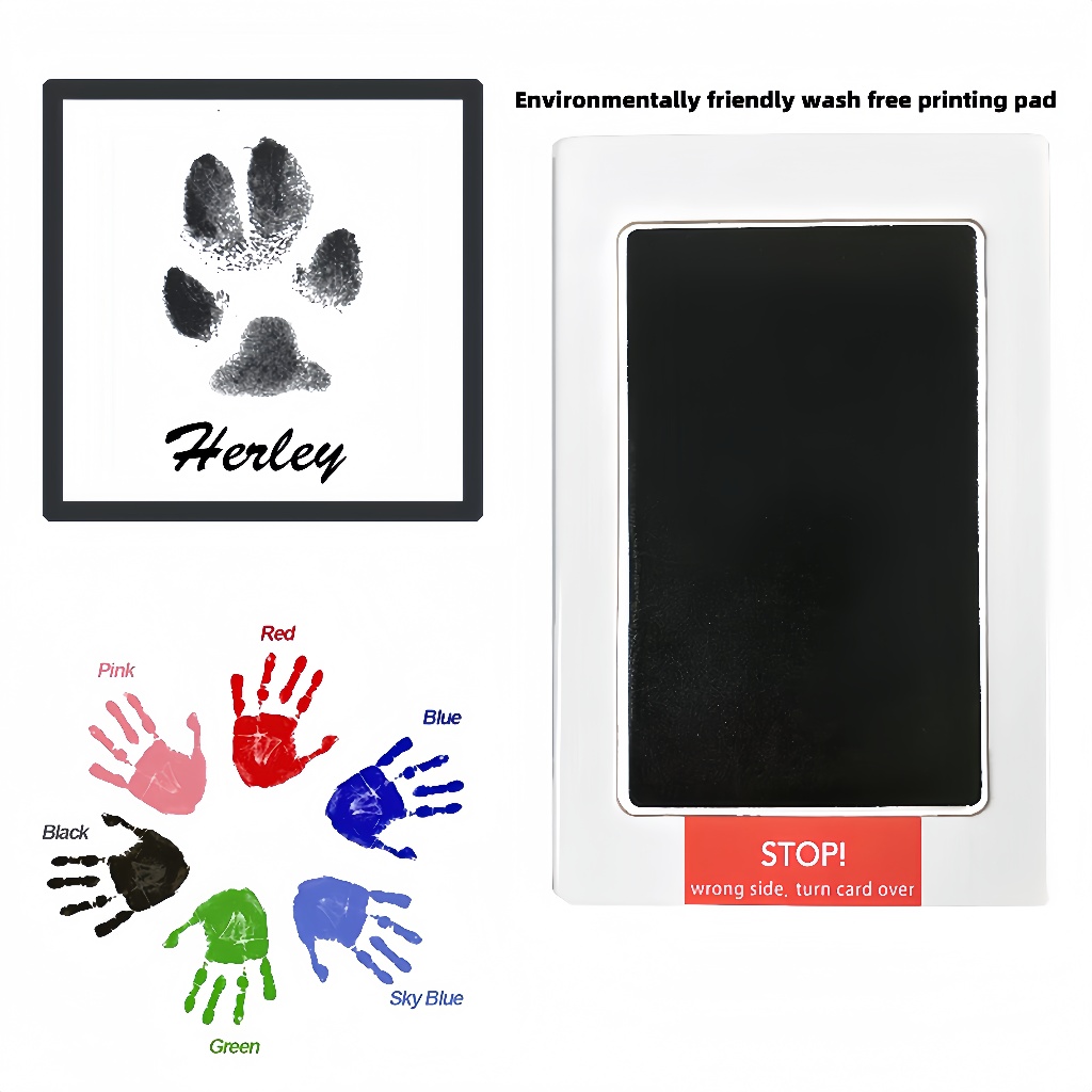 Safe Non-toxic Newborn Baby Footprints Handprint No Touch Skin Inkless ...