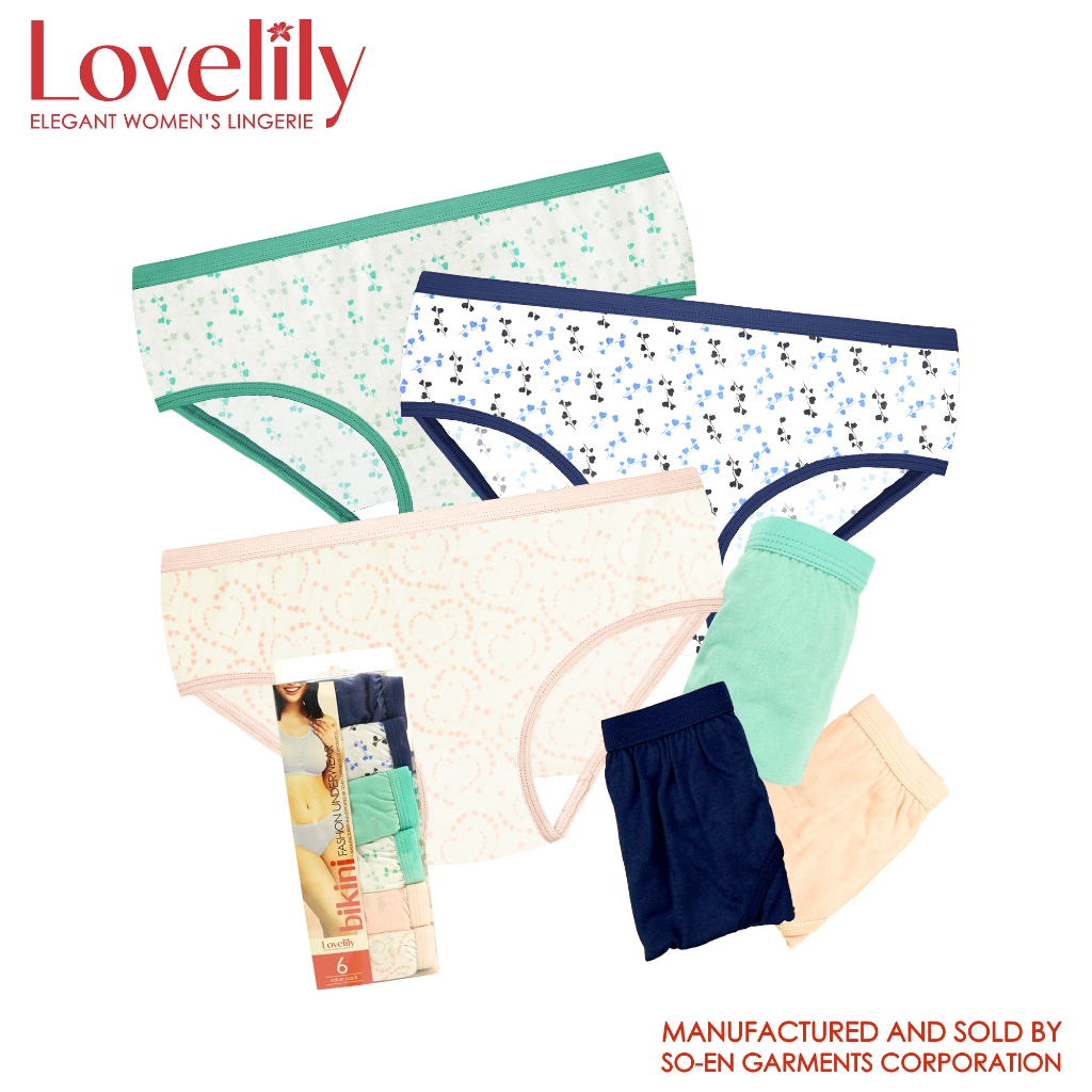 Lovelily 6IN1 Kaye Cotton Rich Bikini Outside Garter Panty | Shopee ...