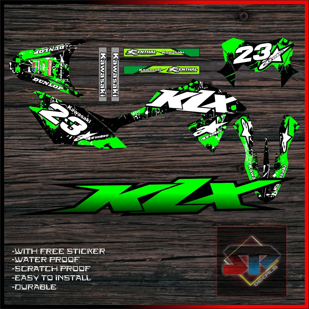 KLX 150L Large kawasaki full set sticker decals Durable and High ...