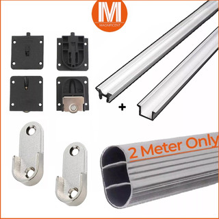 Sliding Wardrobe Roller Rail for Cabinet Door with Oval Hanging Rod ...