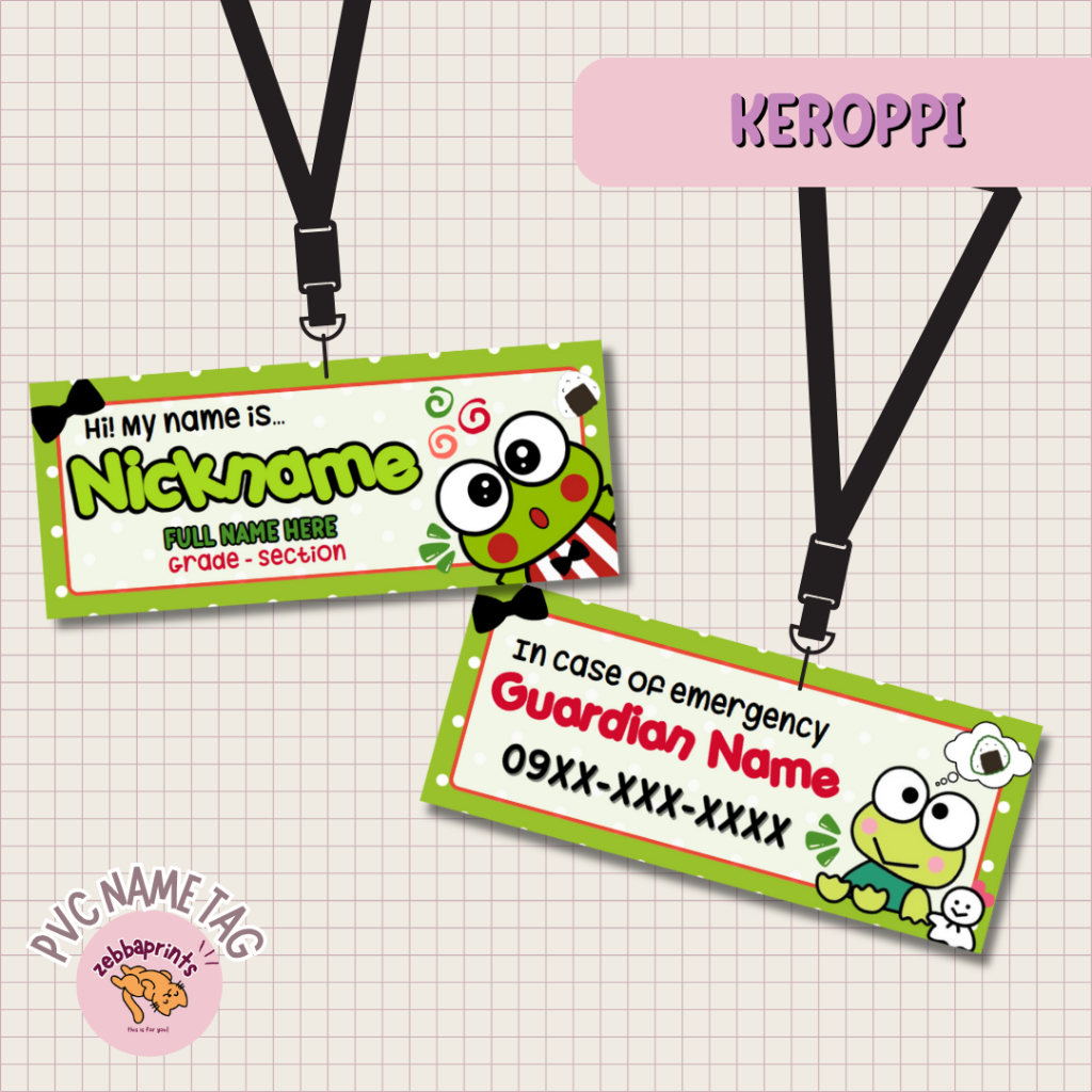 Personalized PVC Name Tag with ID lace for Kids- BACK TO SCHOOL ...