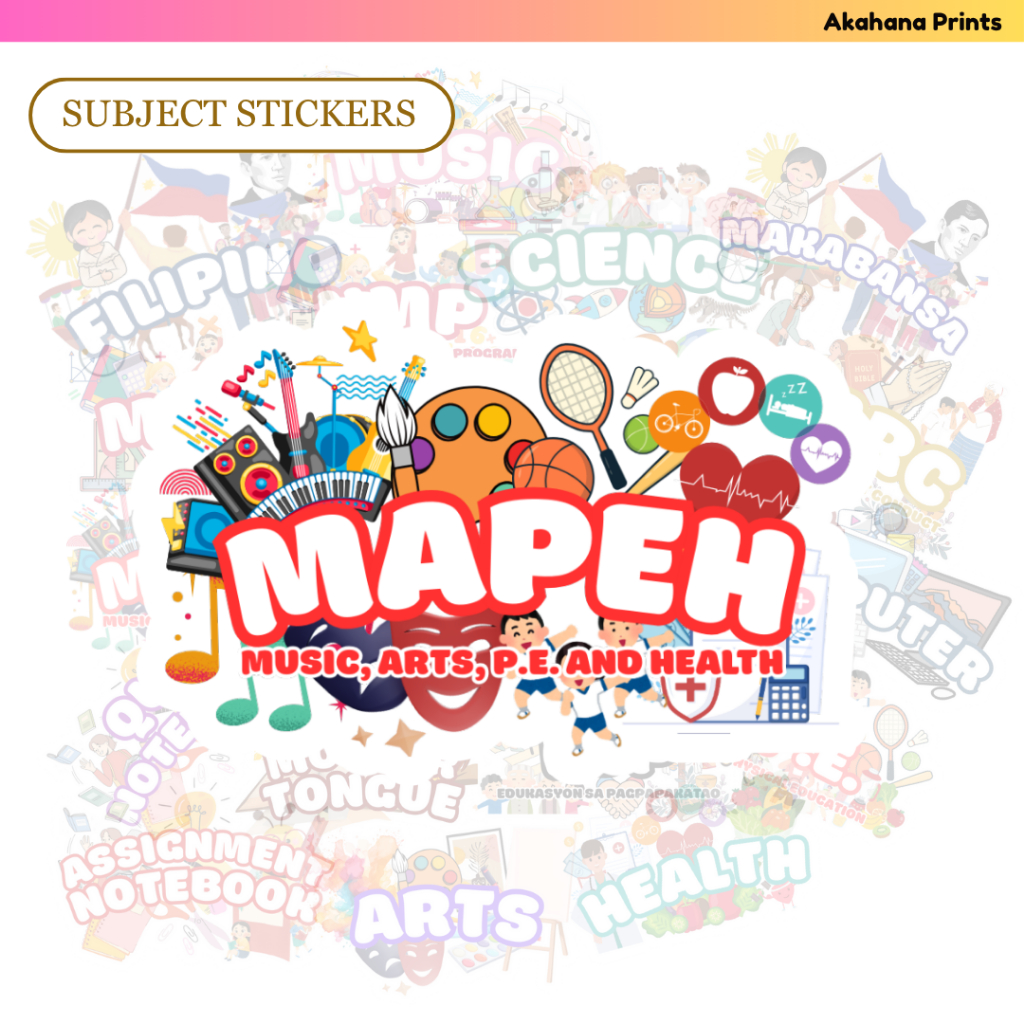 NOTEBOOK STICKER | SUBJECT STICKERS | GLOSSY STICKER | Shopee Philippines