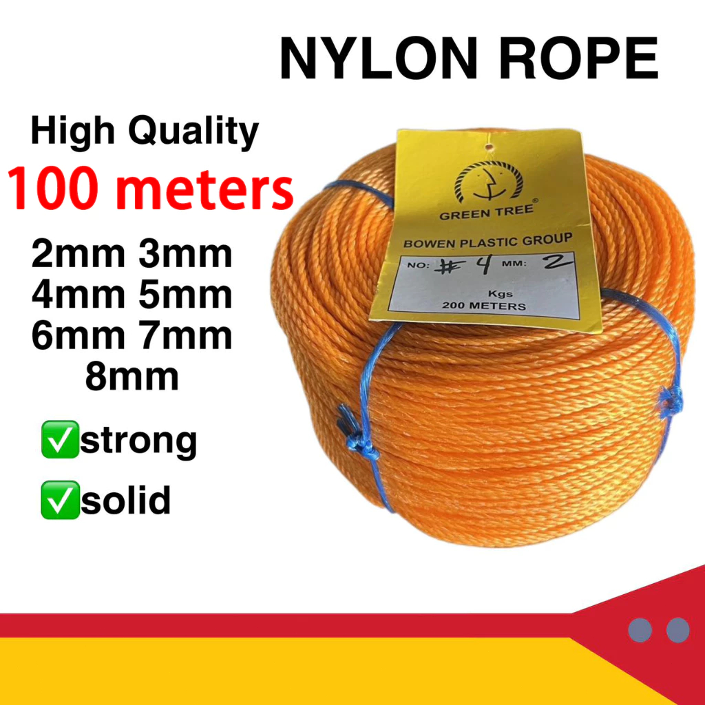 4mm，5mm，6mm，7mm，8mm Nylon Rope wholesale 200m HIGH QUALITY | Shopee ...