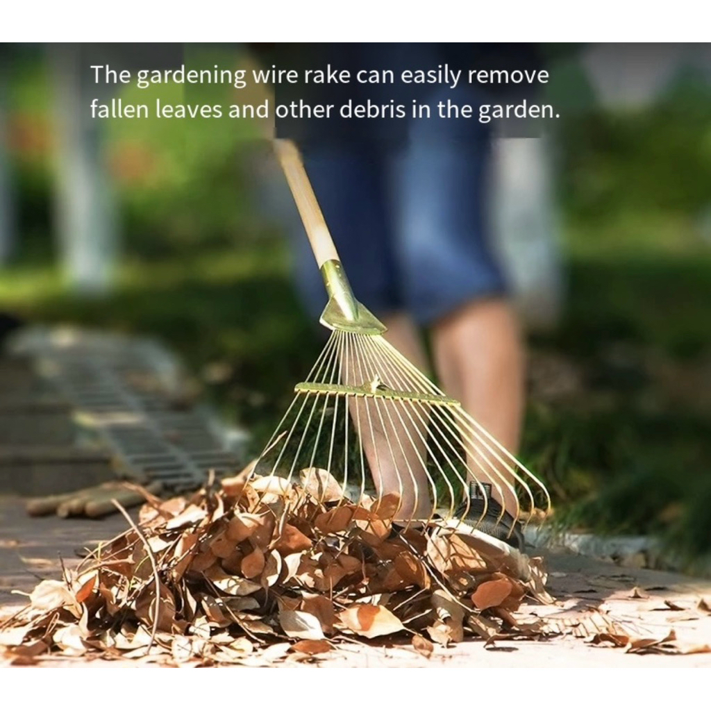 Adjustable Grass rake head only 18 teeth leaf rake cleaning tool garden ...