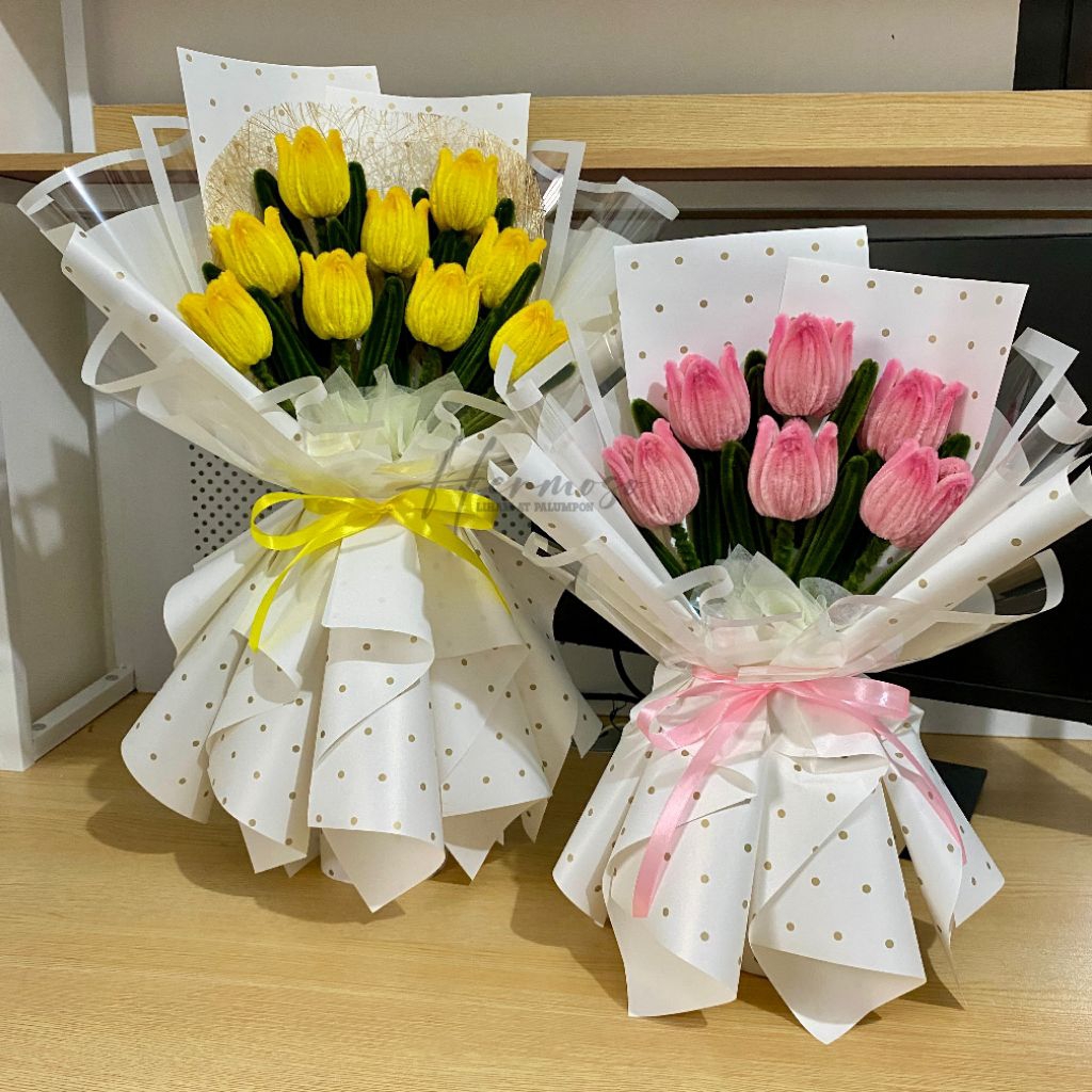 Hermoso: Tulips Bouquet (3/6 flowers)/Fuzzy Wire for Graduation