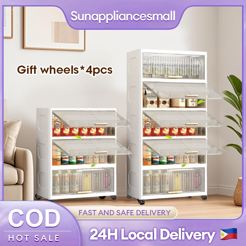 Multi layer folding storage cabinet Flip type storage cabinet Household ...