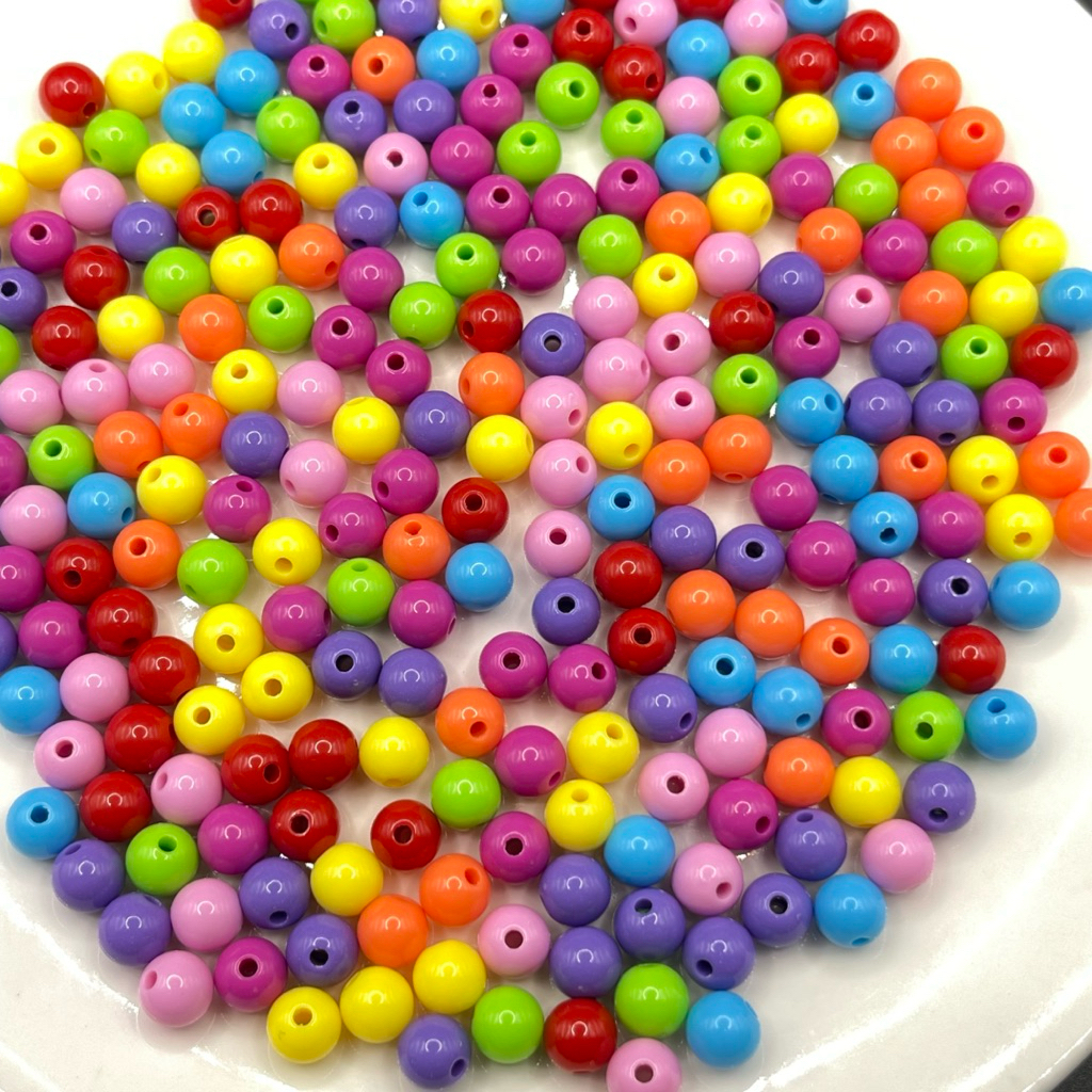 250gram6-8-10-12mm-C- Candy-colored Acrylic BeadsRound Beads for DIY ...