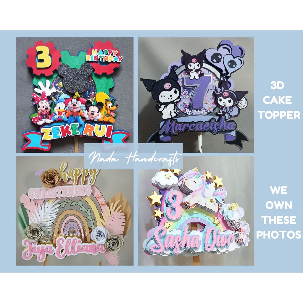 3D LAYERED CUSTOM CAKE TOPPER by NADA HANDCRAFTS | Shopee Philippines