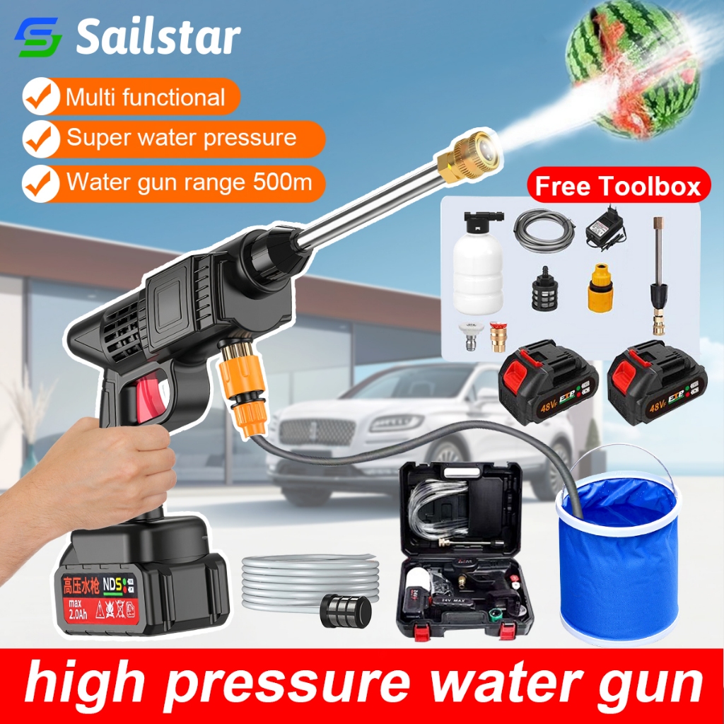 Pressure washer Portable Car washer water sprayer CAN Rechargeable Wash ...