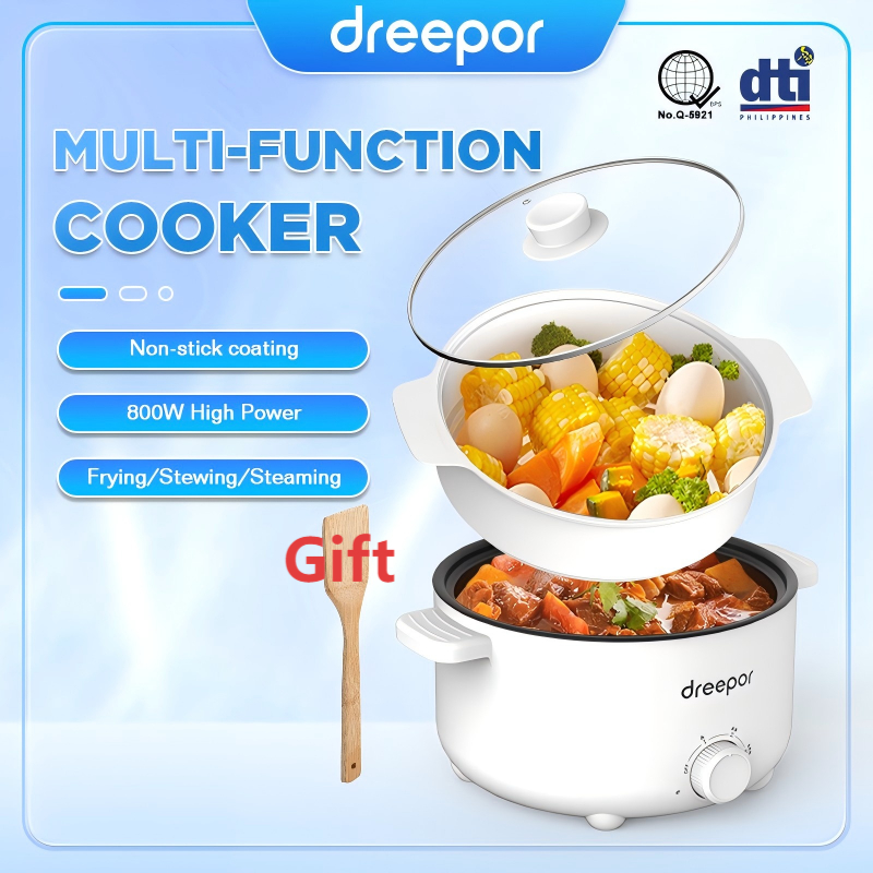 Dreepor Multi-function Cooker Non-Stick Inner Pot With Steamer Electric ...