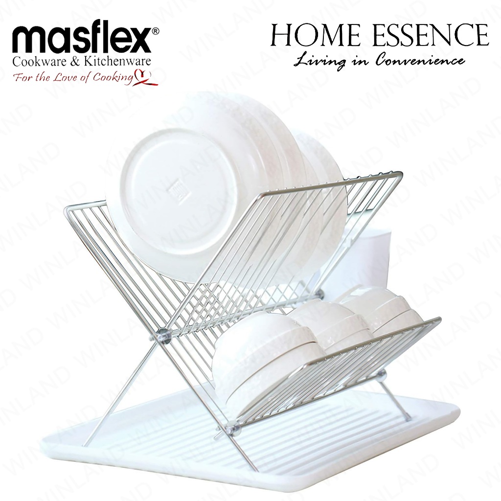 Home Essence by Masflex Foldable Dish Organizer | Dish Drying Rack with ...