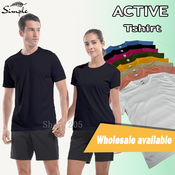 Simple Active Dri Fit Shirt Unisex Gym Tops White Black Active round ...