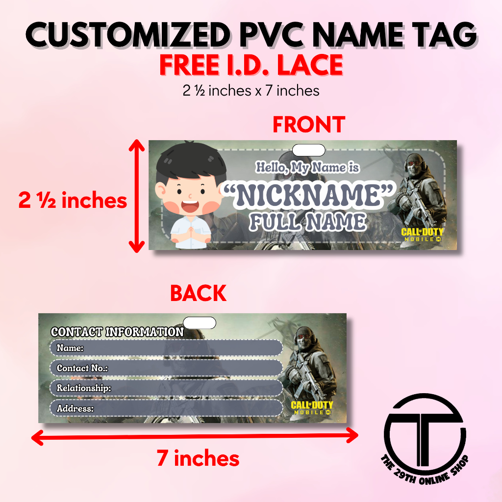 Customized PVC Name Tag / Name Plate Back to School | Shopee Philippines