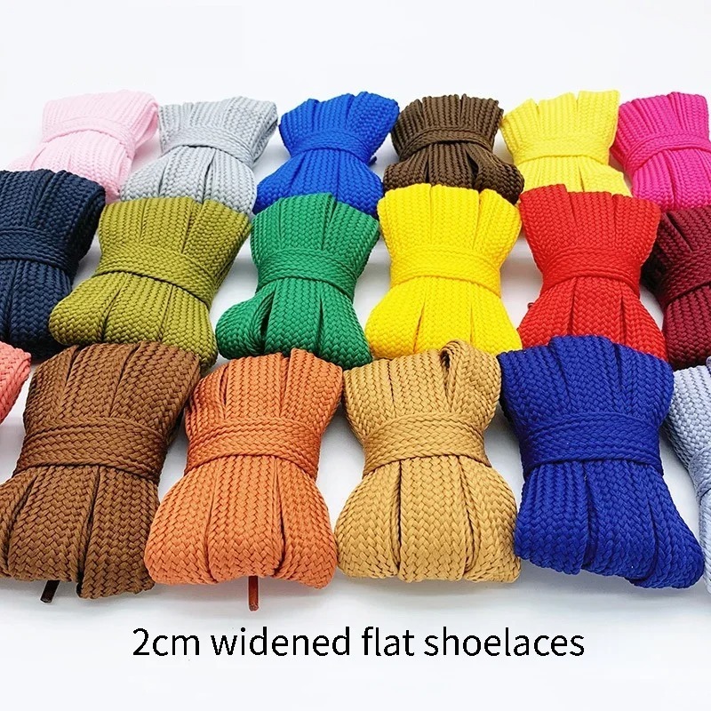 1Pair 2cm Wider Flat Shoelaces Sneakers Fashion Rope Shoelace 100/120 ...