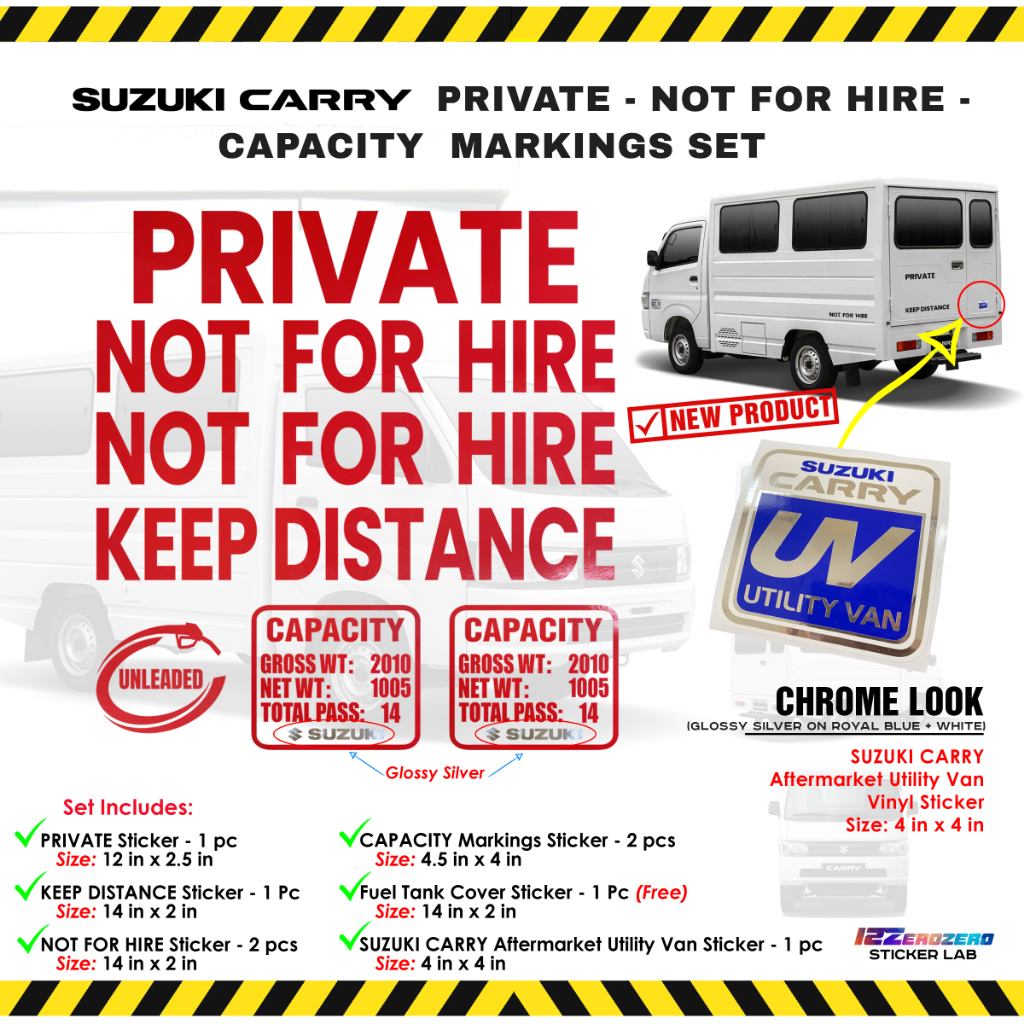 SUZUKI CARRY PRIVATE - CAPACITY - NOT FOR HIRE - UTILITY VEHICLE ...