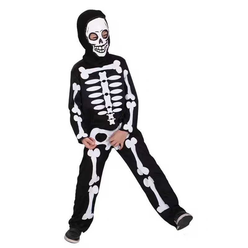 Kids Skeleton Costume For Halloween - Glow-in-the-Dark Jumpsuit With Hood, Boys & Girls - View #8