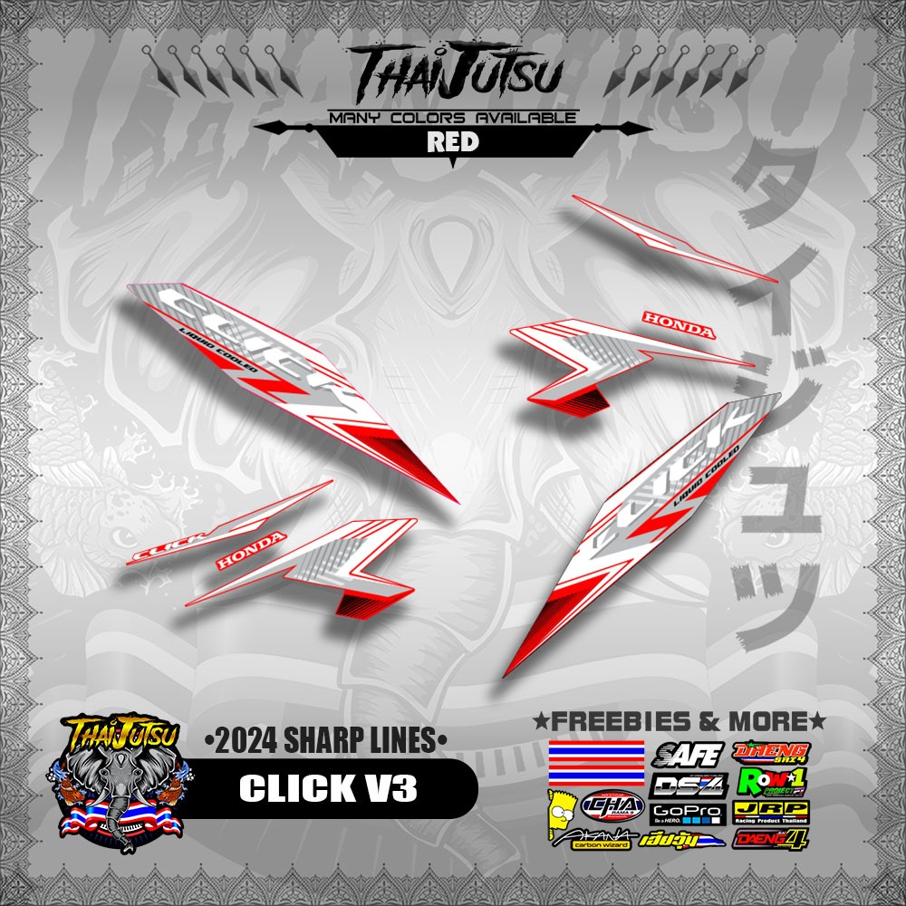 CLICK V3 DECALS ( 2024 SHARP LINES )【ThaijutsuStickers】 | Shopee ...
