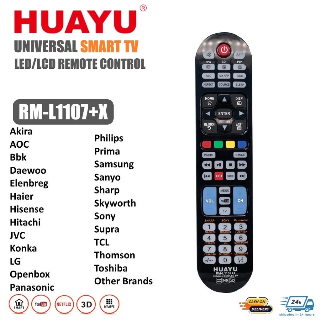 SATA Universal Huayu RML1107+X Universal Smart TV Remote Control With