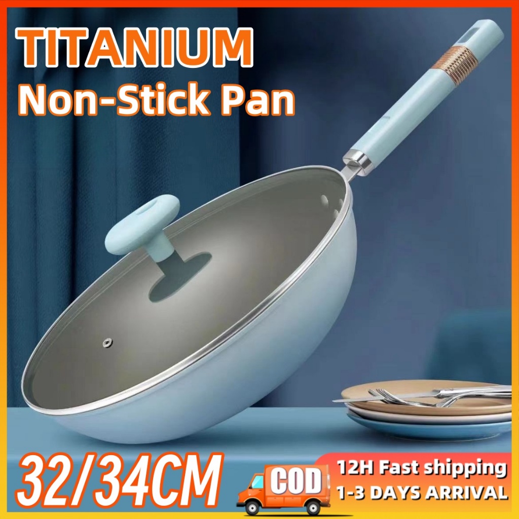 32/34cm Nonstick pan Diamond Frying Pan Kitchen Iron Frying for Gas