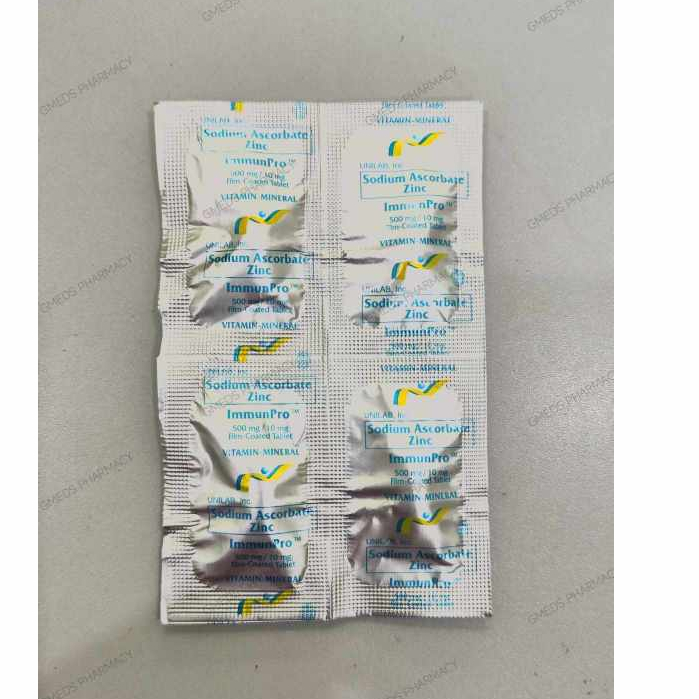 IMMUNPRO 500MG/10MG VITAMIN C + ZINC BY 20s | Shopee Philippines
