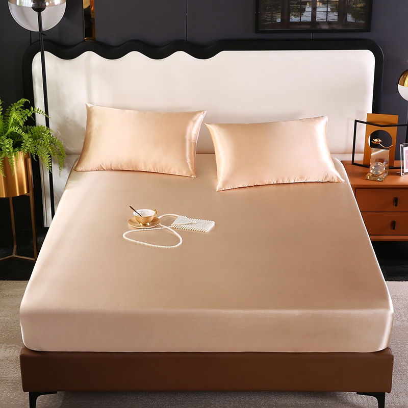 Satin Silk Fitted Bed Full Garterized Sheet Single/Double/Family /Queen Soft Cool Touch Bed sheet | Shopee Philippines