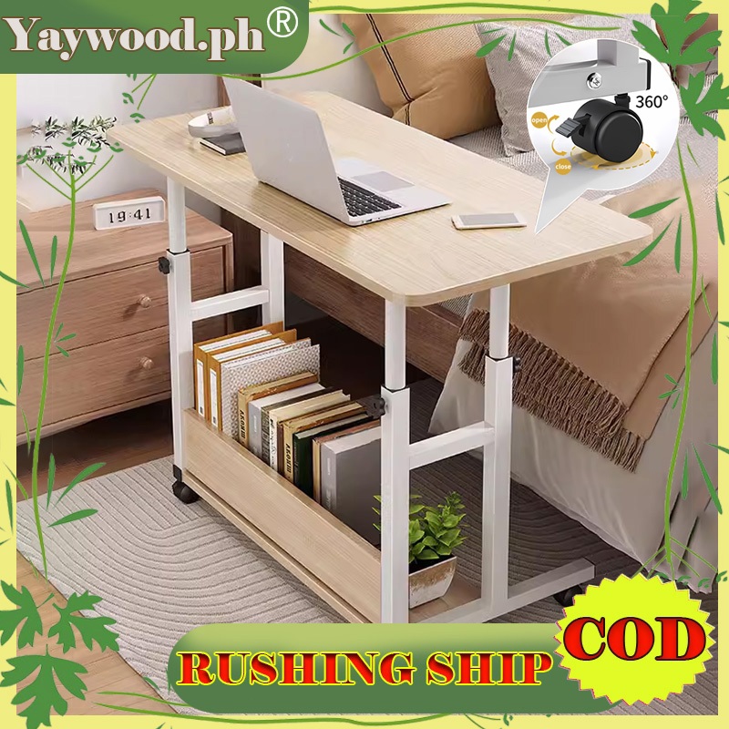 Ready Stock Computer Desk Adjustable Study Table with wheels Mobile