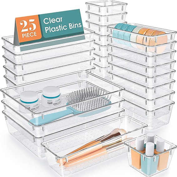25 piece set acrylic drawer storage table storage drawer divider
