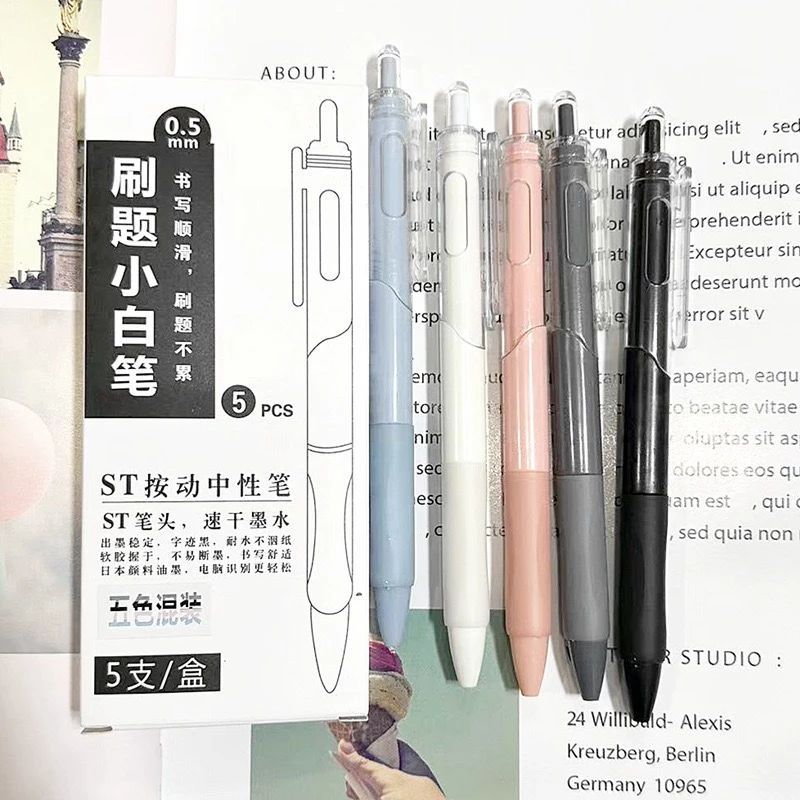 0.5mm Gel Pen ST Tip School Supplies Black Ink Stationery Sing Pen ...