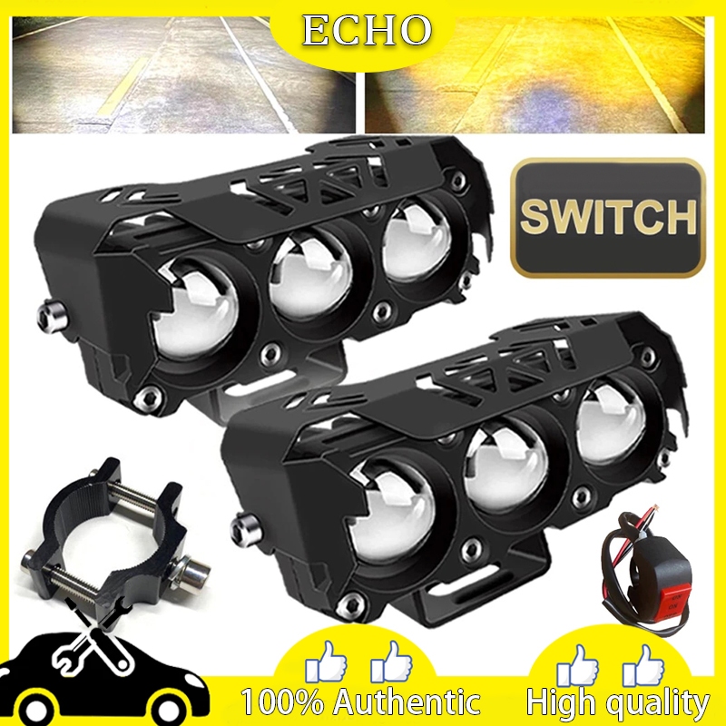 Mini Driving Lights led White+Yellow waterproof V9 light One Pair 3 ...