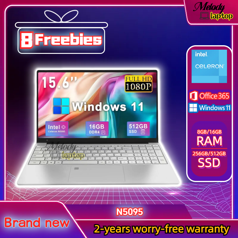 2024 new brand 15.6 Inch intel Celeron N5095 laptop 16G RAM 512G SSD ...
