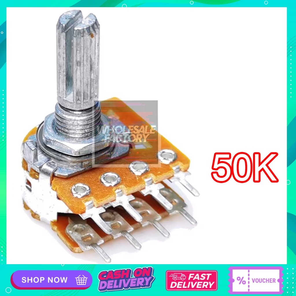 WHOLESALE 100K 8 Pins Stereo Potentiometer Volume Control | Shopee ...
