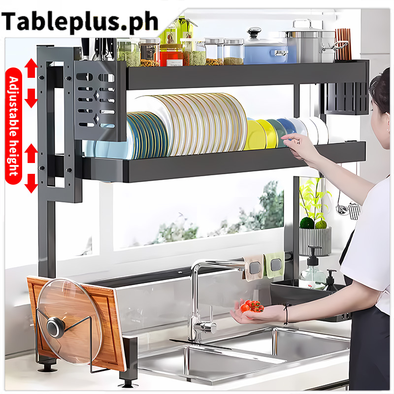 COD 1/2 Layers Dish Rack Over Sink Drainer Kitchen Organizer Plate ...