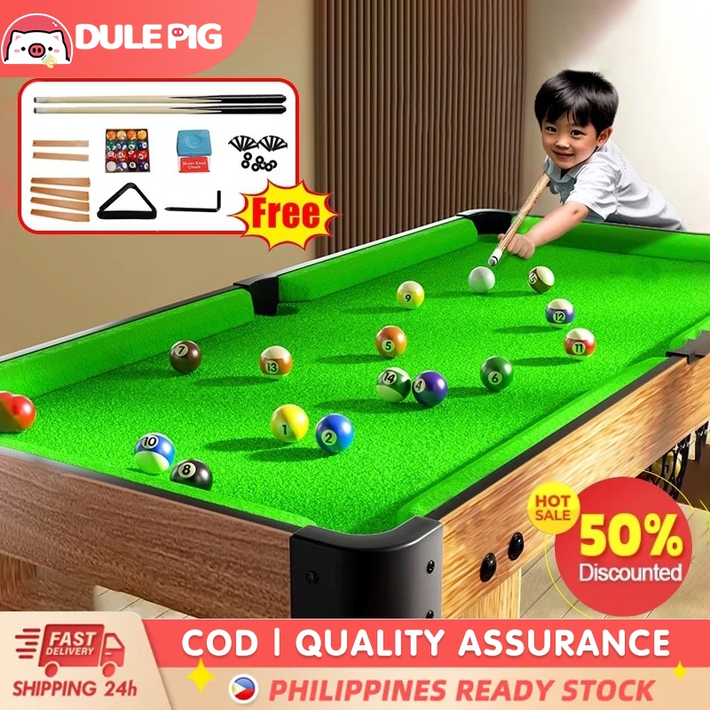 DULEPIG Children Billiard Table wooden with tall feet pool table set ...