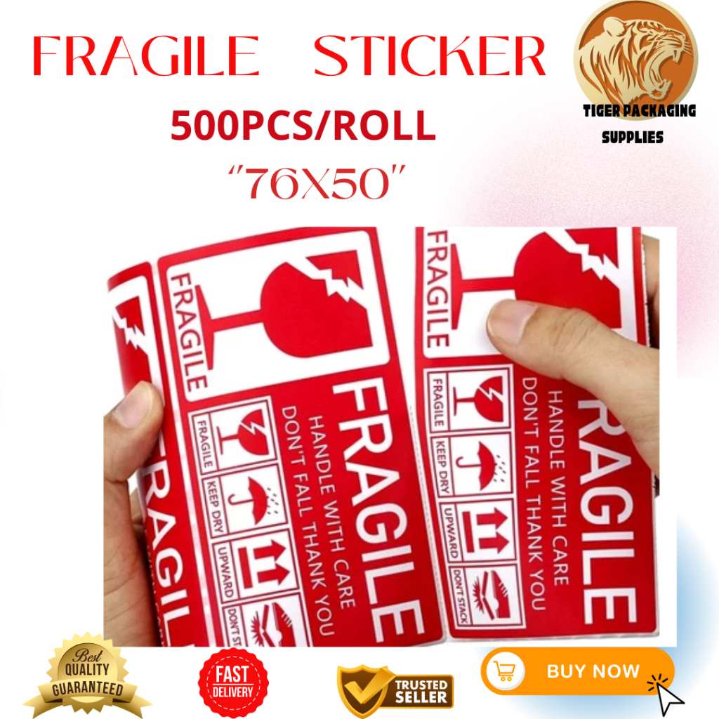 Fragile Sticker 500pcs/roll | Shopee Philippines