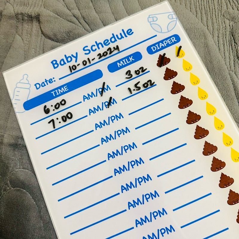 Baby Schedule Feeding Diaper Change Milk Monitoring Sheet Prevents ...