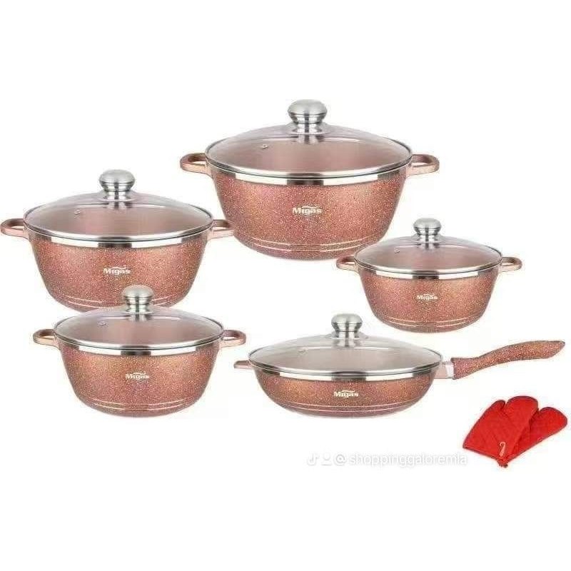 12PCS Insulated Hot Pot Casserole Set Non Stick Cooking Pot Aluminum