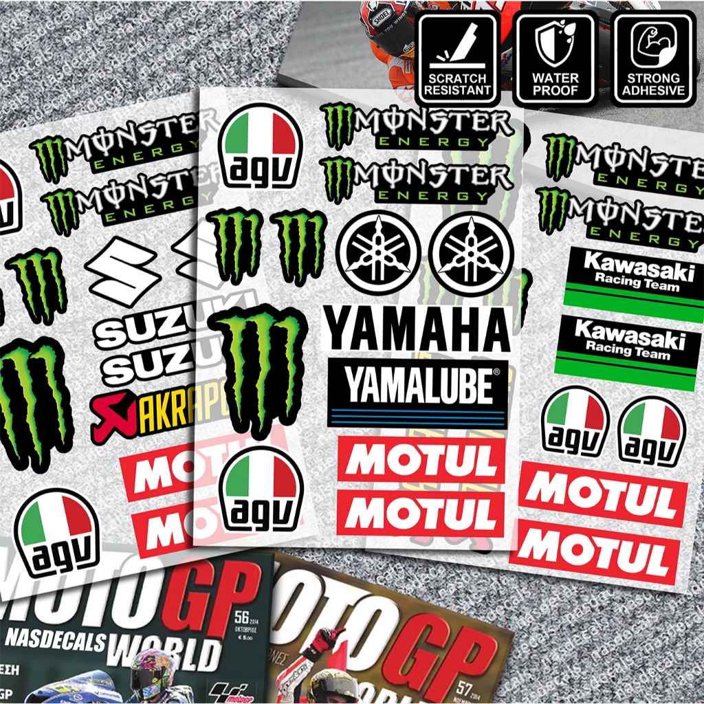 nasdecals MONSTER Energy Set Sticker for Motorcycle Sticker Decals ...