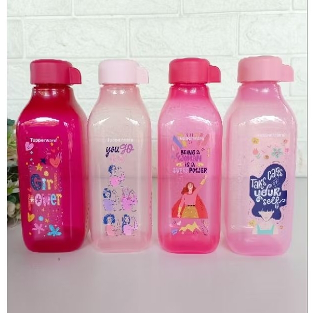 Tupperware Pink Collection Square Eco Bottle | Shopee Philippines