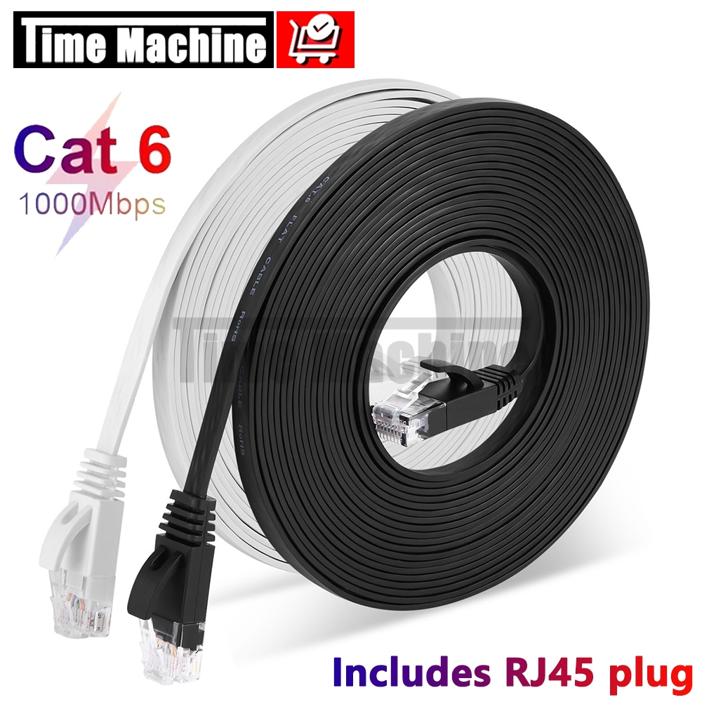 3m 5m 10m 15m 20m 30m Round Cat6a Flat Cat6 Internet Rj45 Ethernet Lan ...