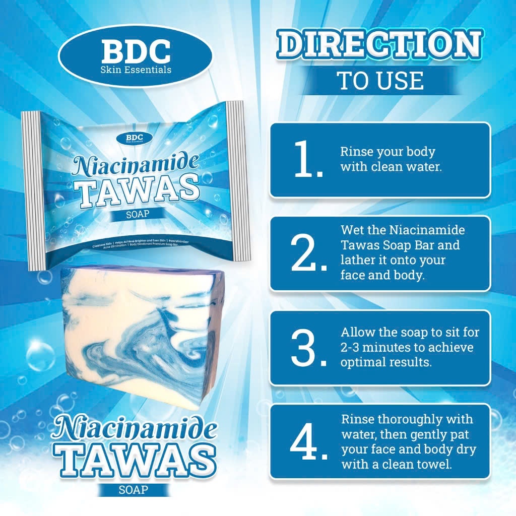 BDC Niacinamide Tawas Soap helps skin stay moist and clean of dirt