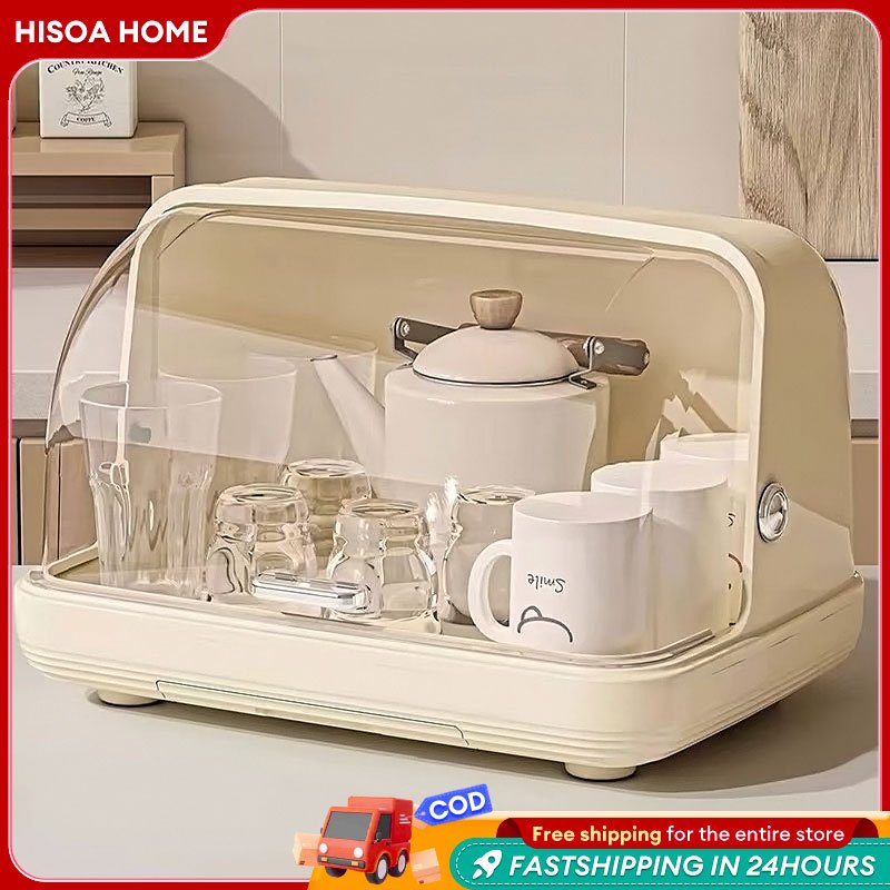 Cup shelf with cover Dish Rack Dustproof Dish Drainer Kitchen Storage