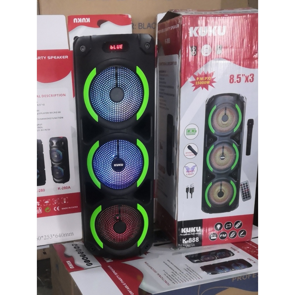 Wireless Bluetooth Dual Microphone Karaoke Speaker 3D with Dual